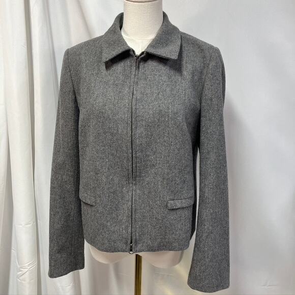 Vintage 80's Clifford &‎ Wills Wool Zip up Grey Jacket Womens 8 Classic - Picture 2 of 13